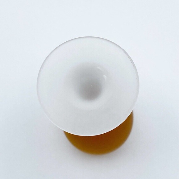 Vintage Frosted Amber White Glass Stemmed Cordial Shot Glasses Set of 5 60s 70s - Picture 4 of 7